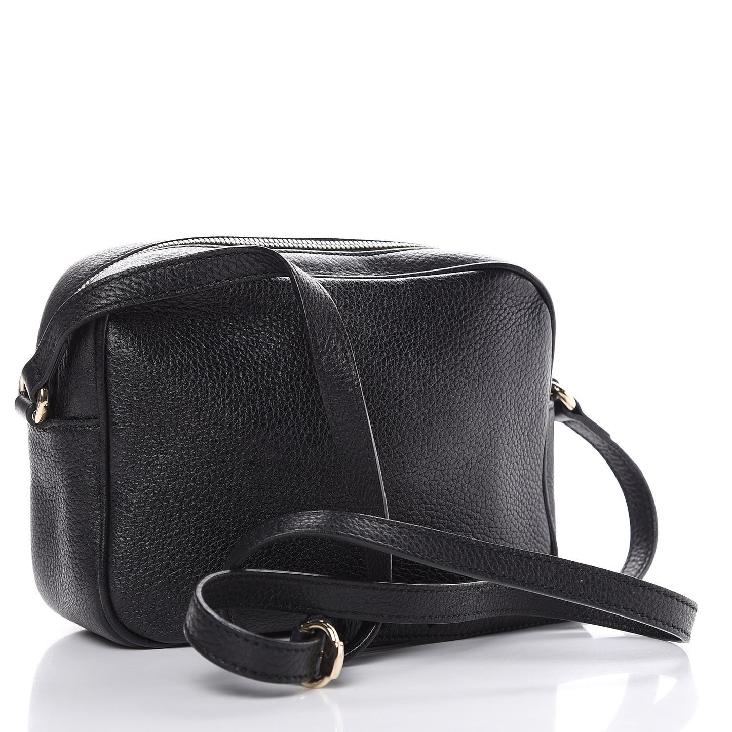 Pebbled Calfskin Small Soho Disco Bag Black