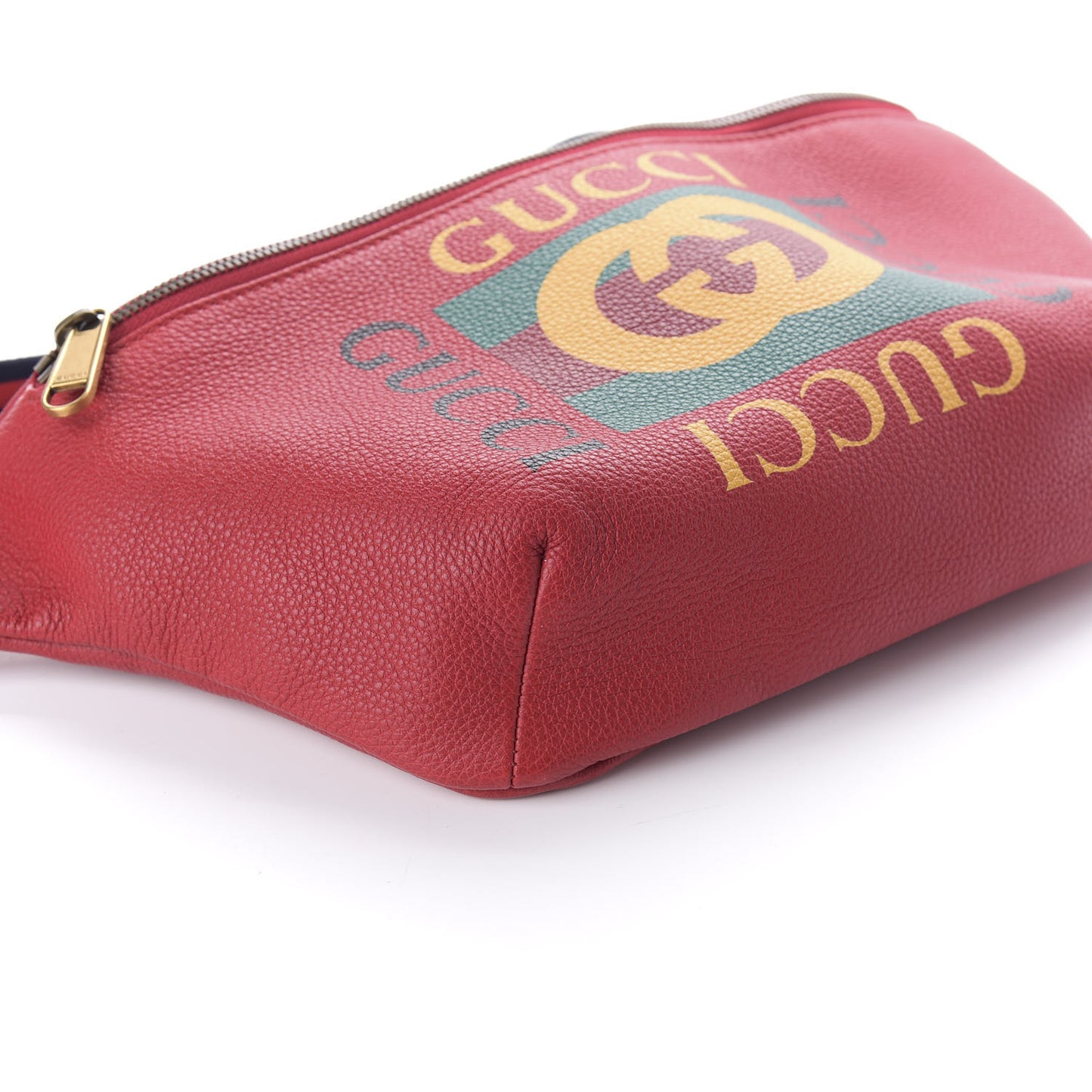 Grained Calfskin Logo Belt Bag Hibiscus Red