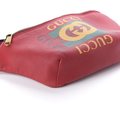 Gucci Grained Calfskin Logo Belt Bag Hibiscus Red 8 of 9