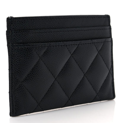 Chanel Caviar Quilted Crystal Card Holder Black 3 of 9