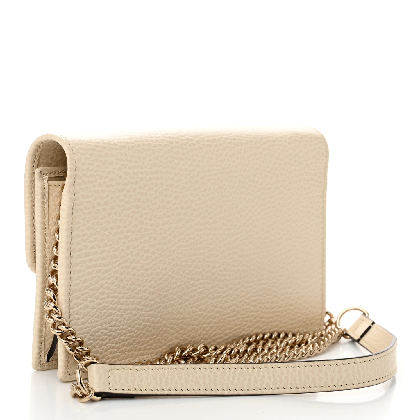 Dollar Calfskin Interlocking G Chain Wallet Ivoire