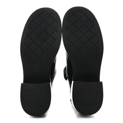 Chanel Lambskin Quilted Cap Toe CC Turnlock Booties 35 Black 5 of 12