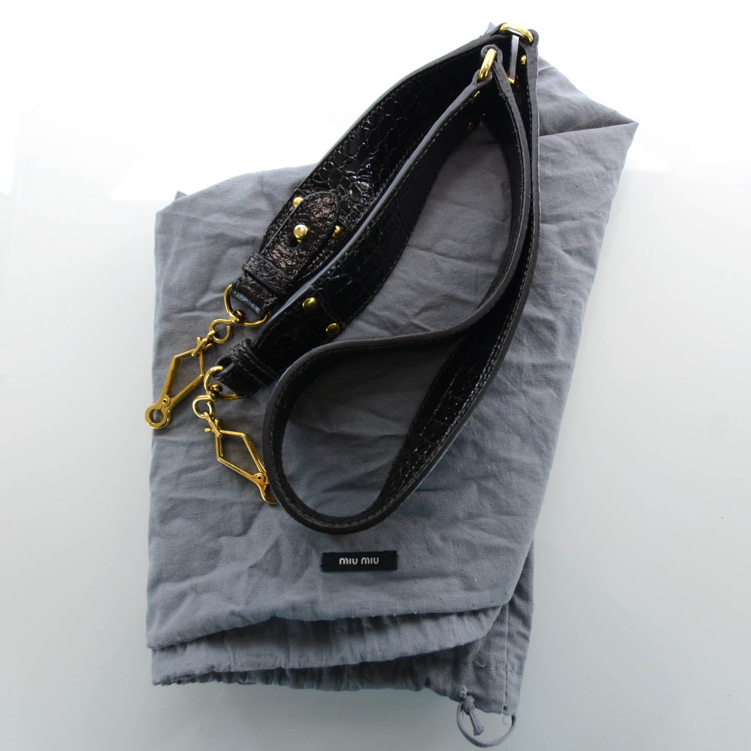 Miu Miu Calfskin Crocodile Embossed St Cocco Shopping Tote Moro 7 of 7