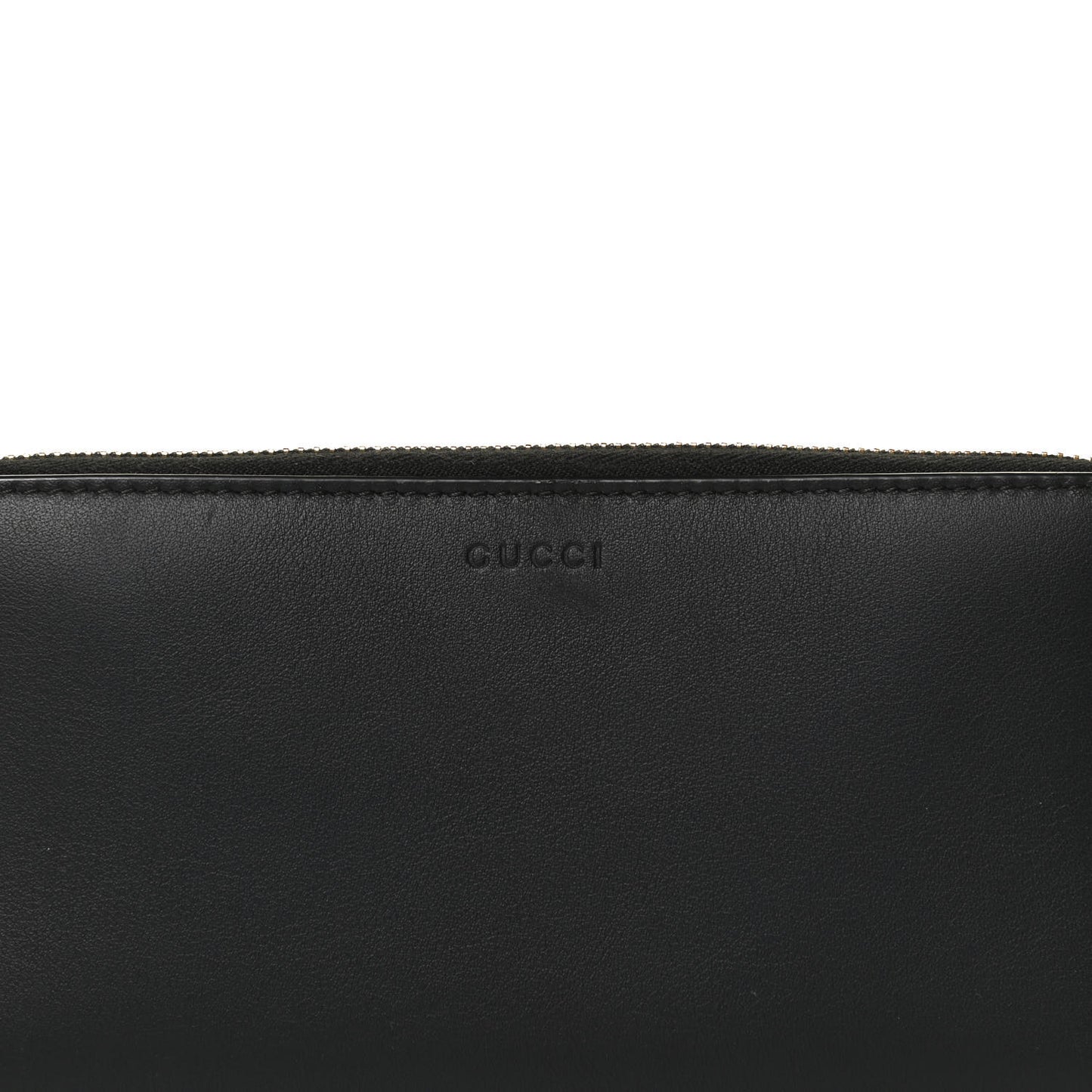 Calfskin Bamboo Round Zip Long Wallet Black