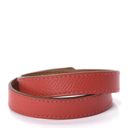 Hermes Epsom Kelly Double Tour Bracelet M Rose Jaipur 3 of 7