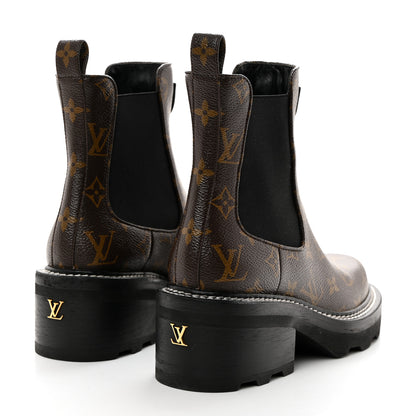 Louis Vuitton Patent Monogram LV Beaubourg Ankle Boots 38 Black 4 of 8