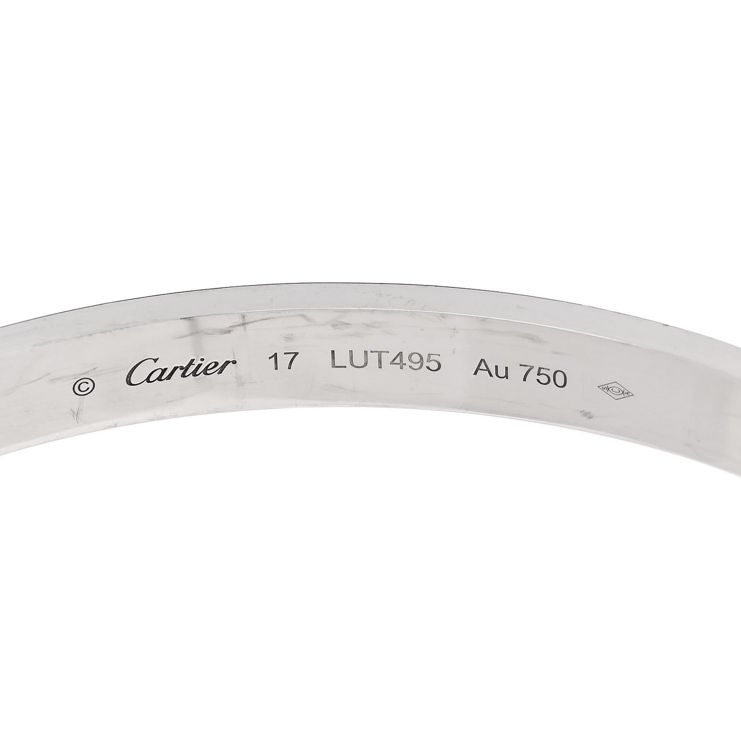 18K White Gold LOVE Bracelet 17