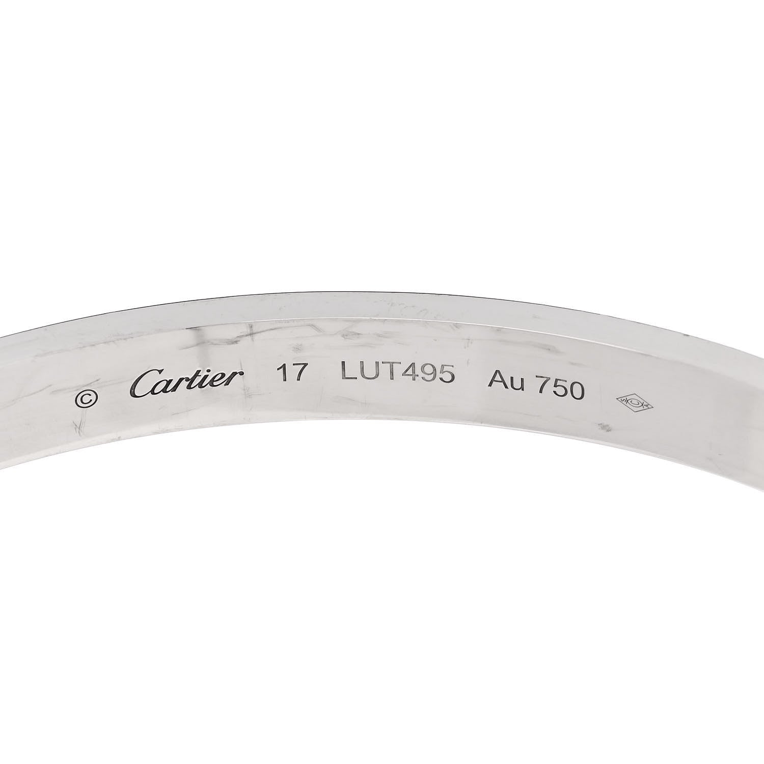 Cartier 18K White Gold LOVE Bracelet 17 4 of 6