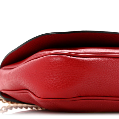 Gucci Pebbled Calfskin Medium Soho Flap Crossbody Tabasco Red 9 of 13