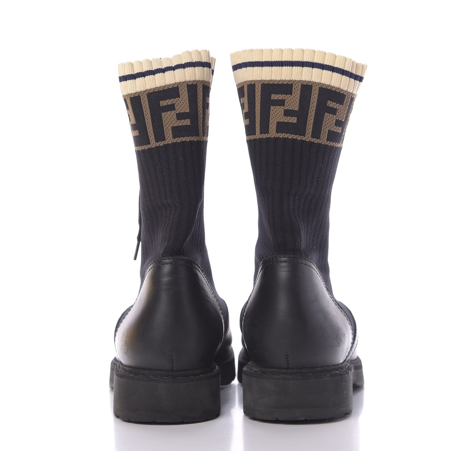 Calfskin Stretch Fabric Rockoko Biker Boots 39 Tobacco Black Marino
