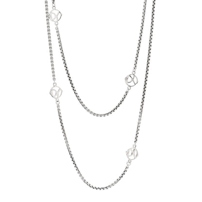 David Yurman Sterling Silver Logo Station Necklace 46" 1 of 5
