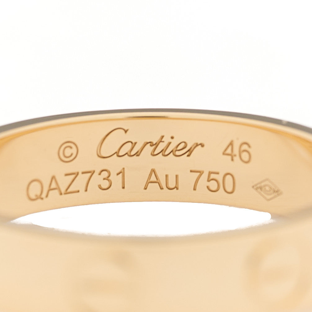 18K Yellow Gold 3.5mm LOVE Wedding Band Ring 46 3.75