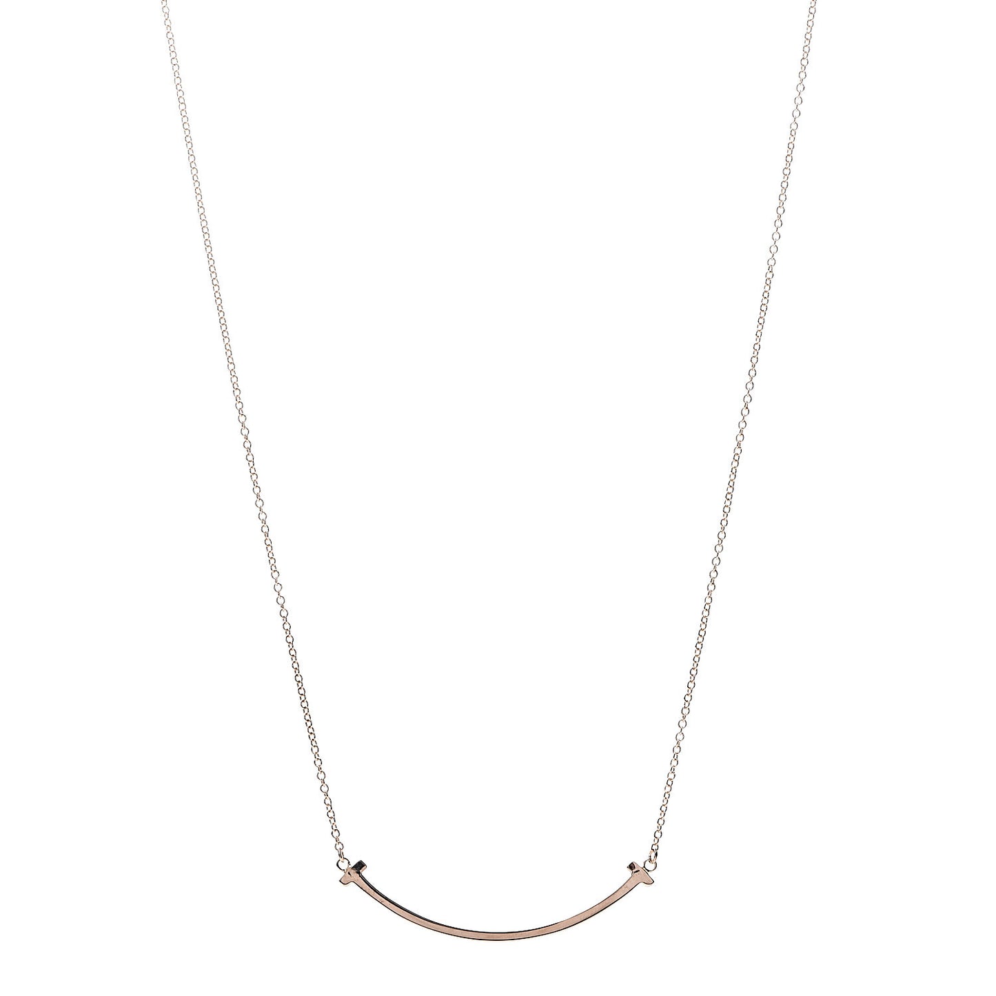 18K Rose Gold Small T Smile Pendant Necklace