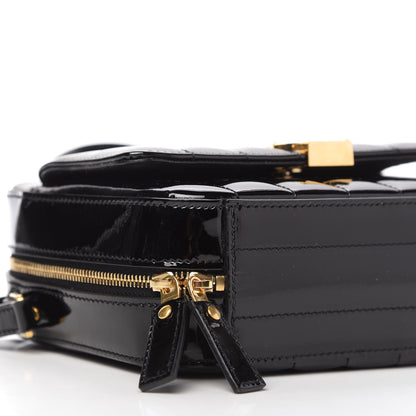 Saint Laurent Patent Matelasse Monogram Vicky Camera Bag Black 6 of 9