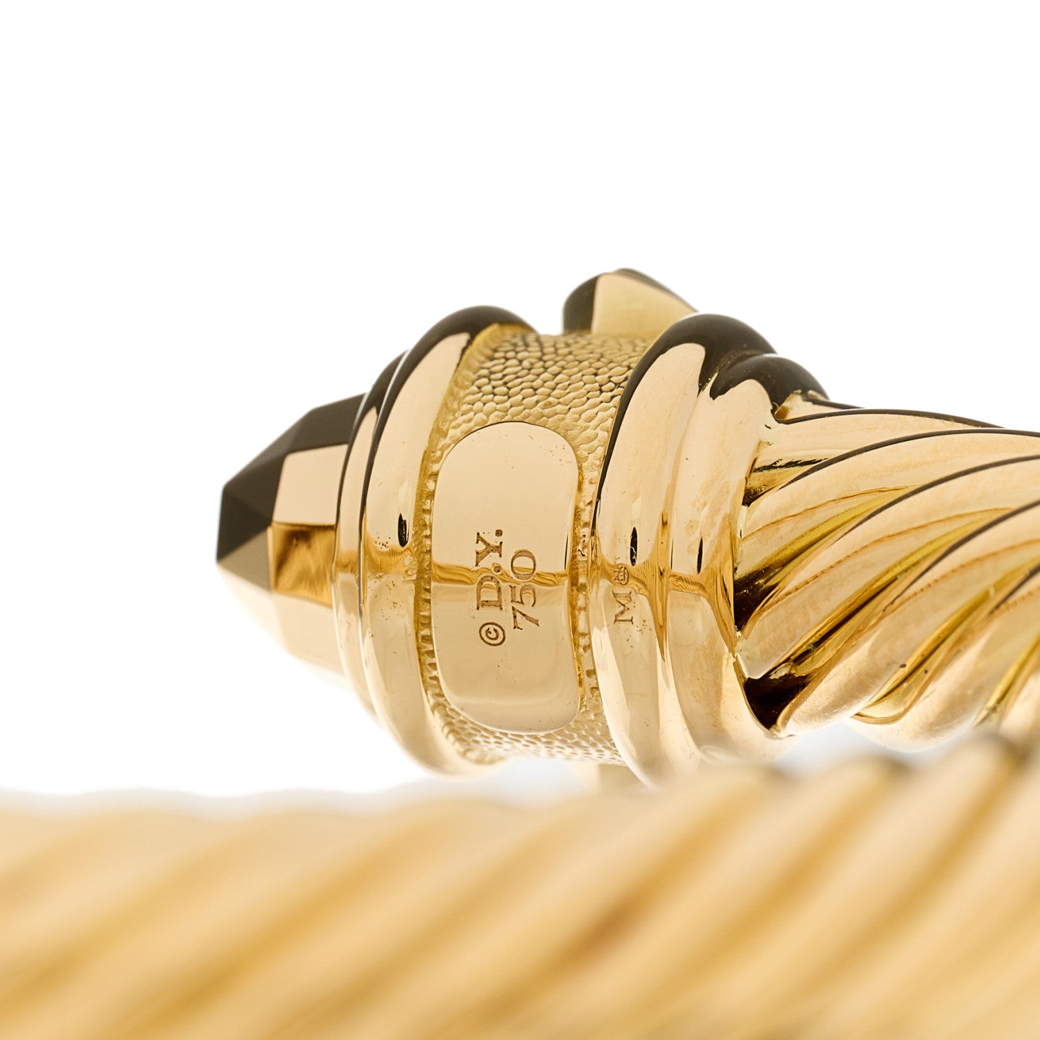 David Yurman 18K Yellow Gold 9mm Renaissance Cable Bracelet 3 of 4