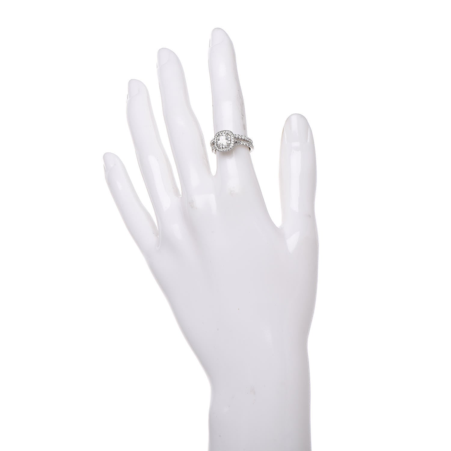 Tiffany Platinum Diamond .58ct Soleste Cushion Cut Double Halo Engagement Ring Set 48 4.5 2 of 6