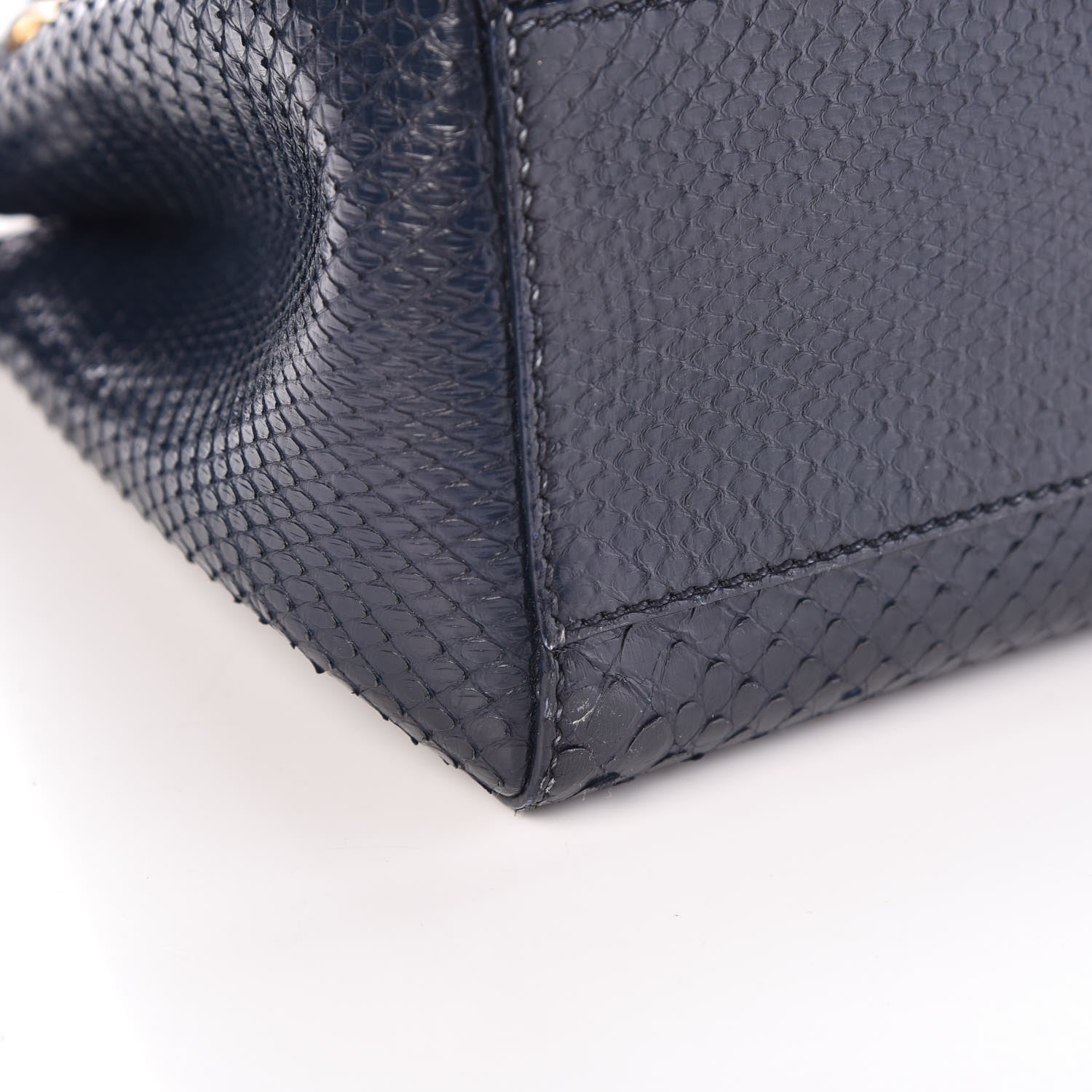 Fendi Python Mini Peekaboo Iconic Satchel Blue 12 of 14