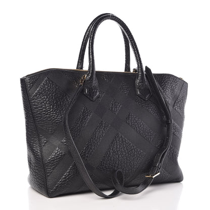 Burberry Heritage Grain Check Embossed Medium Dewsbury Tote Black 4 of 12