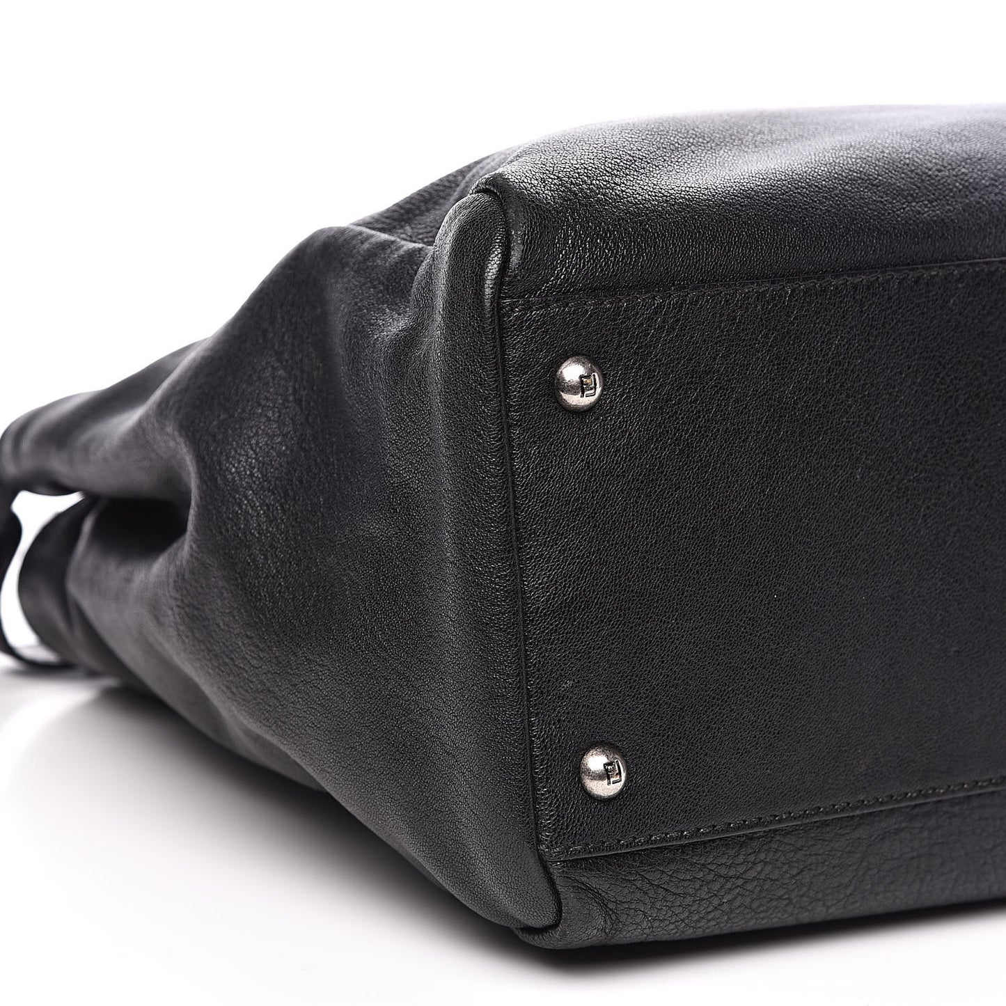 Goatskin Large Peekaboo Iconic Satchel Black