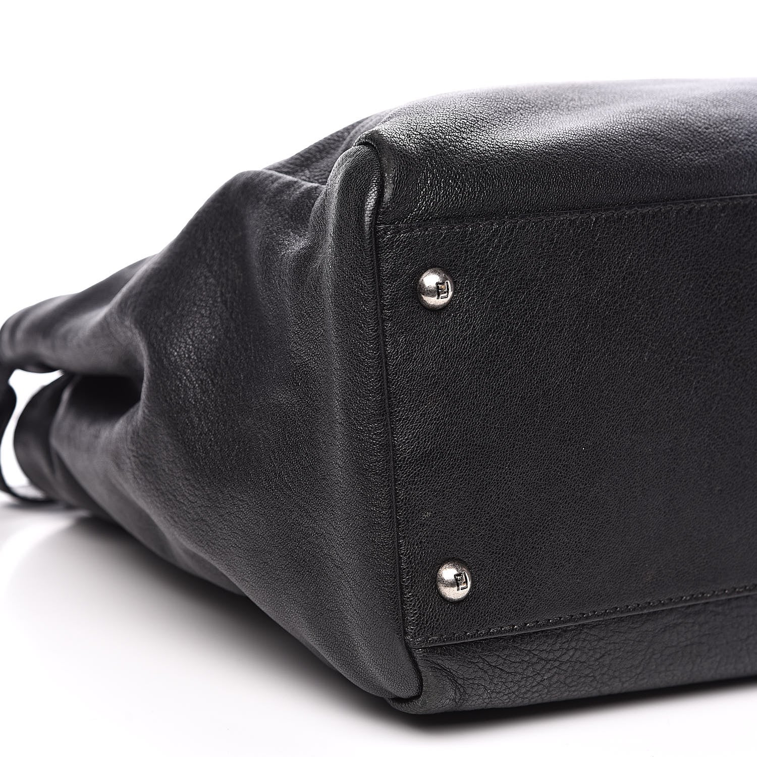 Fendi Goatskin Large Peekaboo Iconic Satchel Black 11 of 15