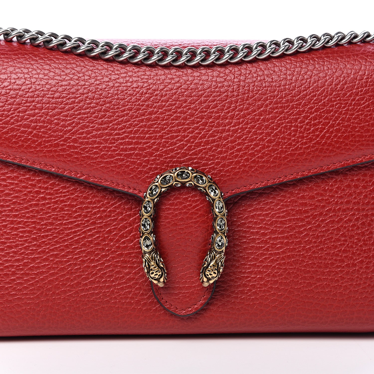 Gucci Calfskin Mini Dionysus Chain Wallet Hibiscus Red 7 of 10