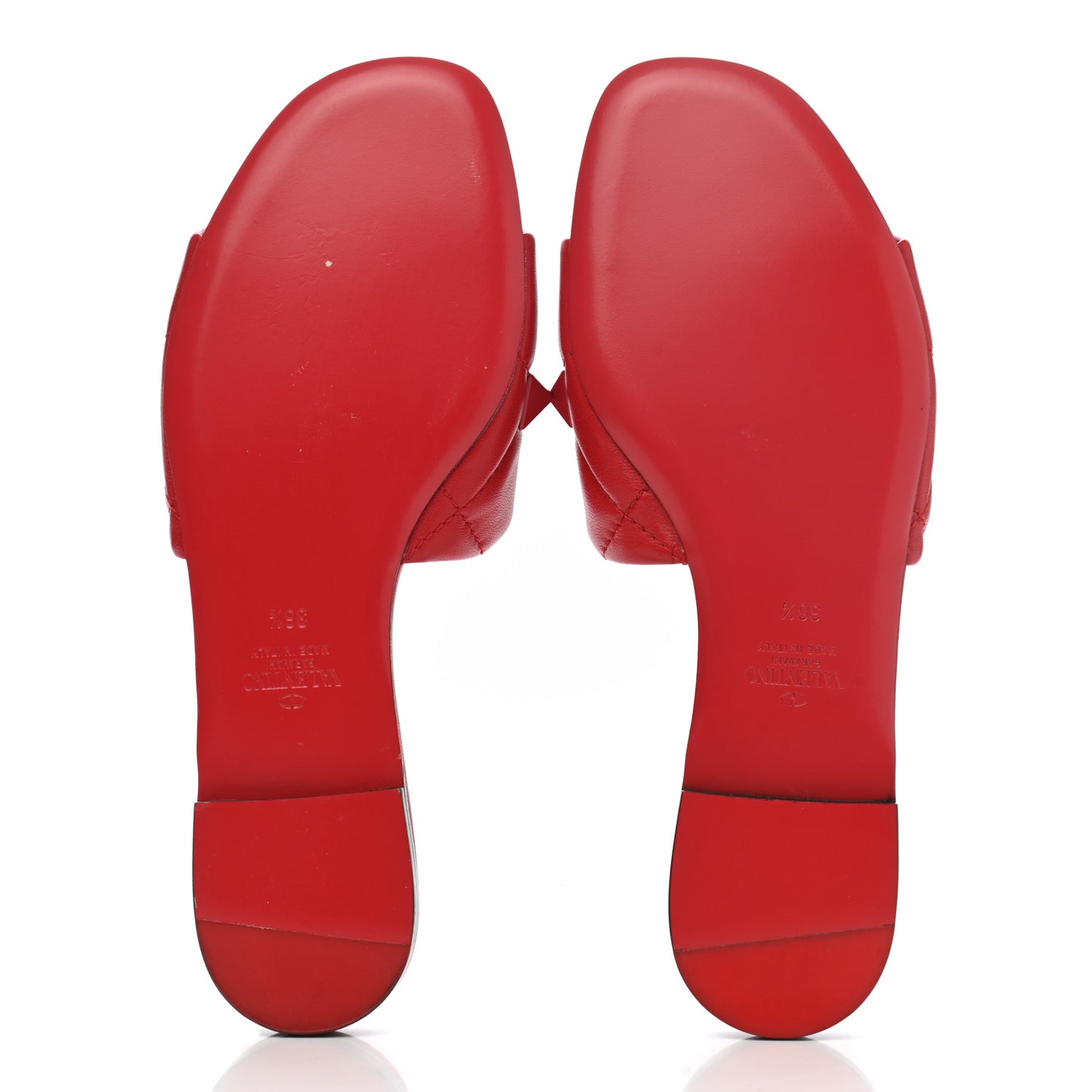 Nappa Monochrome Roman Stud Flat Slide Sandals 36.5 Rouge Pur