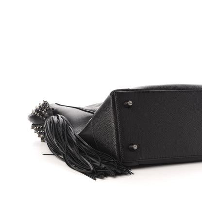 Christian Louboutin Empire Calf Spikes Fringe Eloise Hobo Black 8 of 10