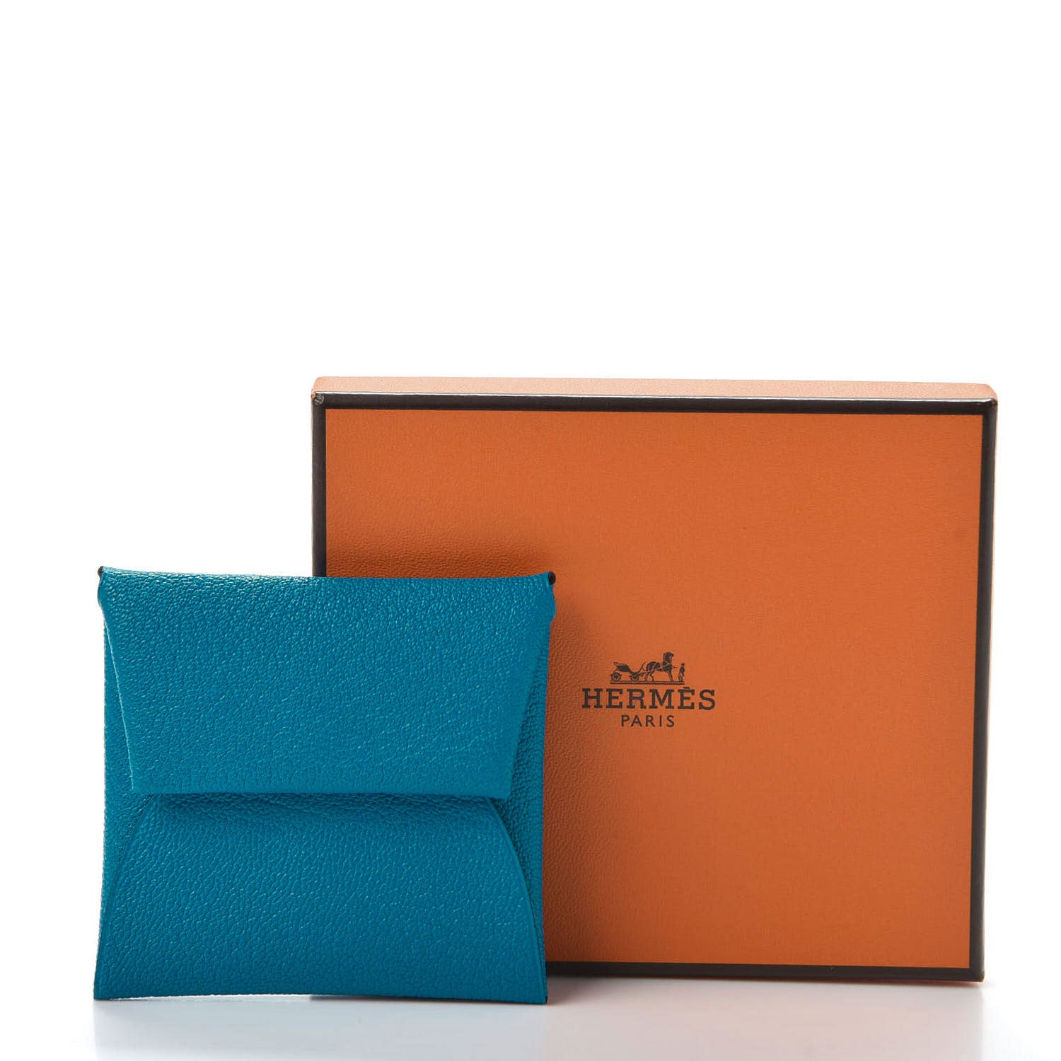 Hermes Chevre Mysore Bastia Coin Purse Bleu Frida Cuivre 9 of 9
