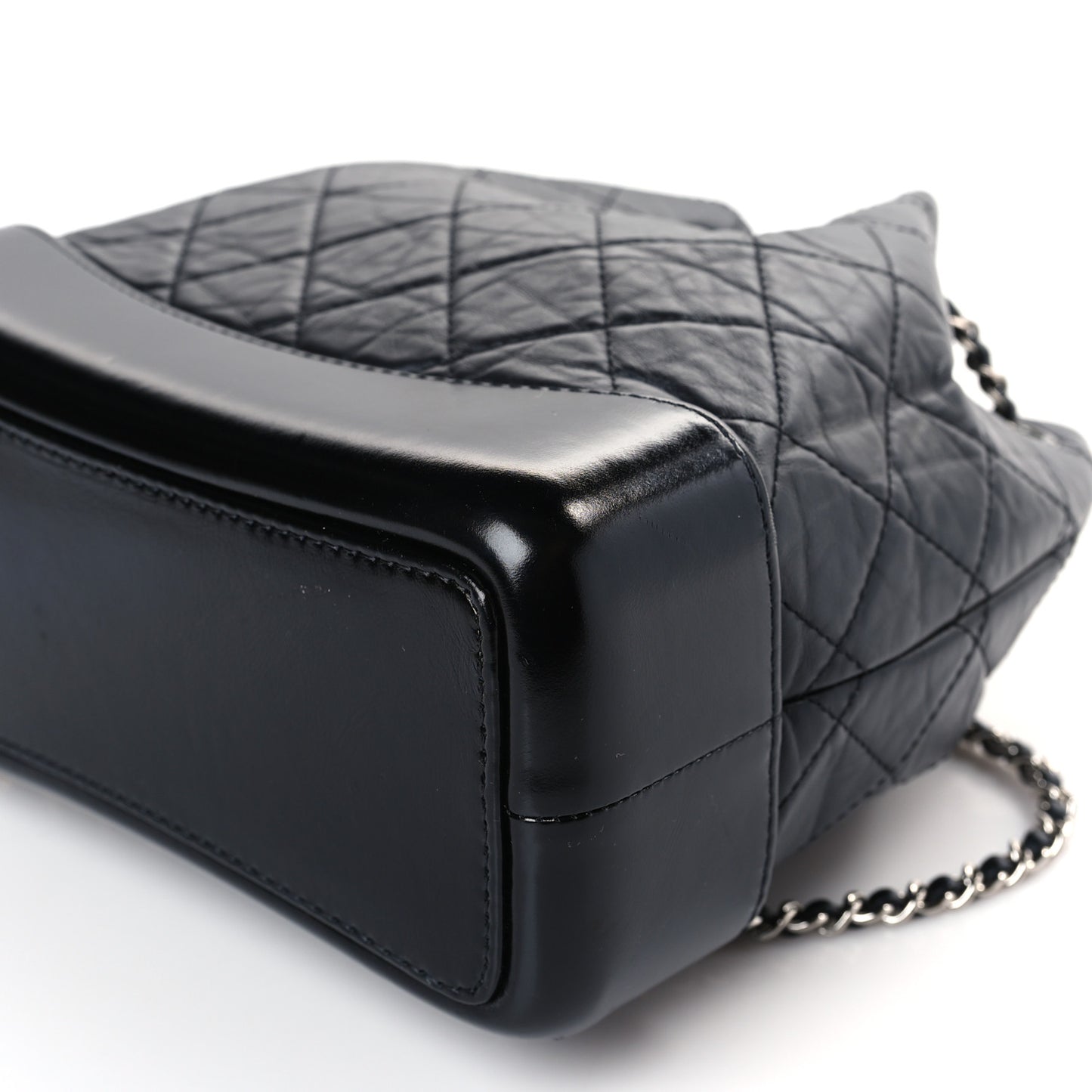 Aged Calfskin Quilted Small Gabrielle Backpack Black