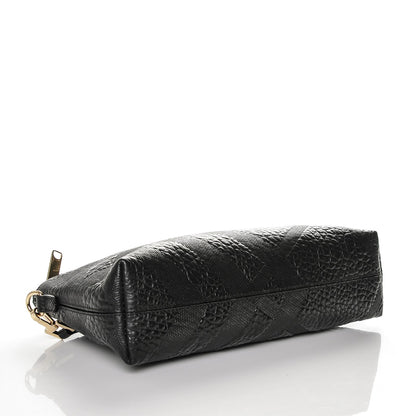 Burberry Signature Grain Calfskin Check Embossed Small Chichester Crossbody Clutch Bag Black 4 of 6