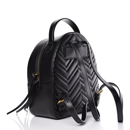 Gucci Calfskin Matelasse GG Marmont Backpack Black 3 of 10