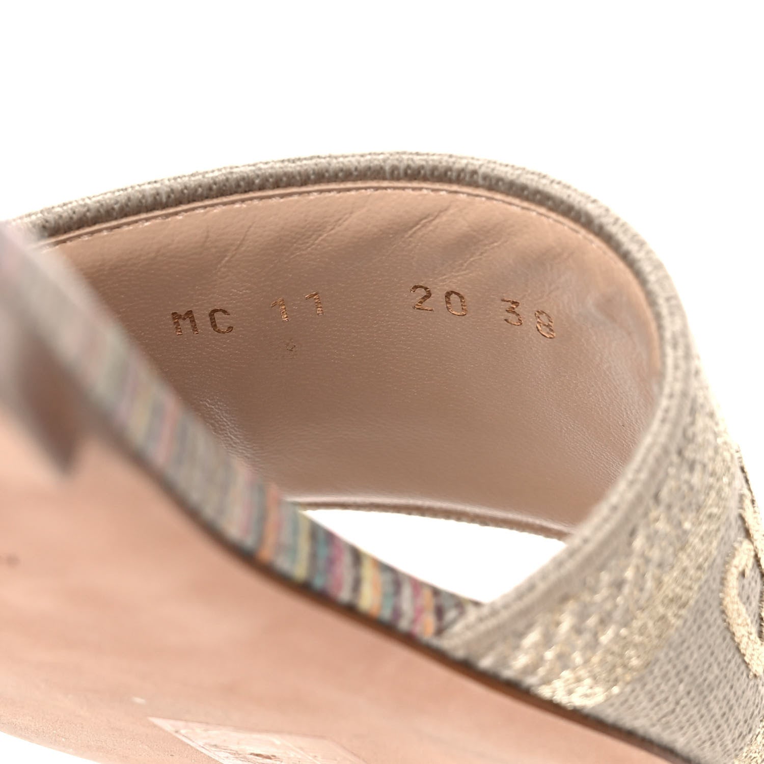 Christian Dior Lurex Romance Embroidered Dway Mules Slide Sandals 38 Metal Multicolor 7 of 9