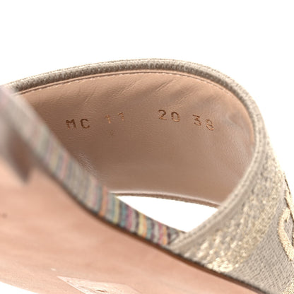 Christian Dior Lurex Romance Embroidered Dway Mules Slide Sandals 38 Metal Multicolor 7 of 9