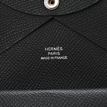 Hermes Epsom Calvi Duo Card Case Black 6 of 8