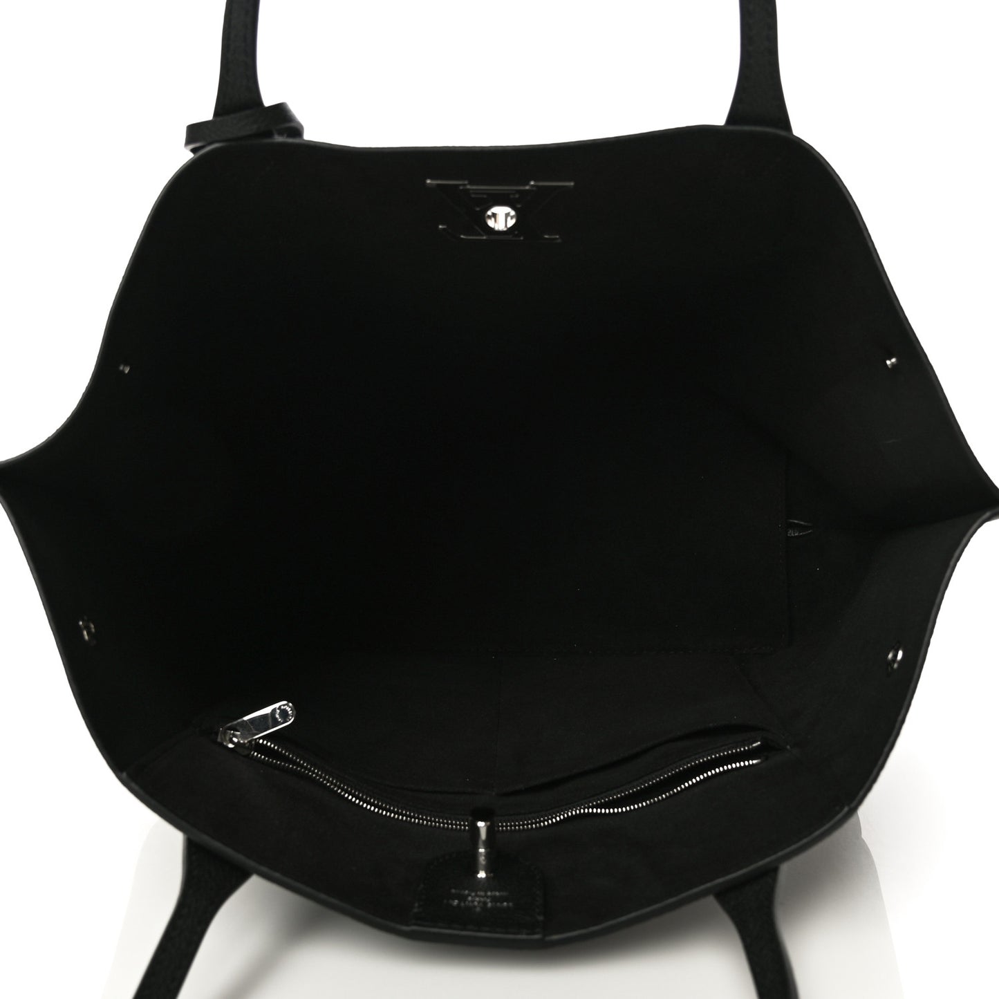 Calfskin Lockme Go Tote Black