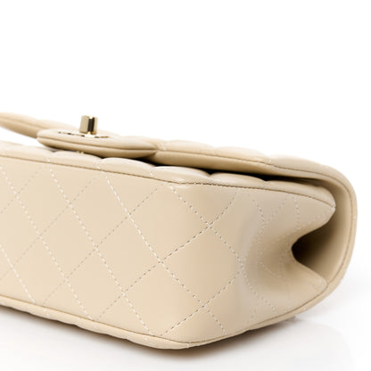 Chanel Lambskin Quilted Mini Top Handle Rectangular Flap Beige 11 of 11
