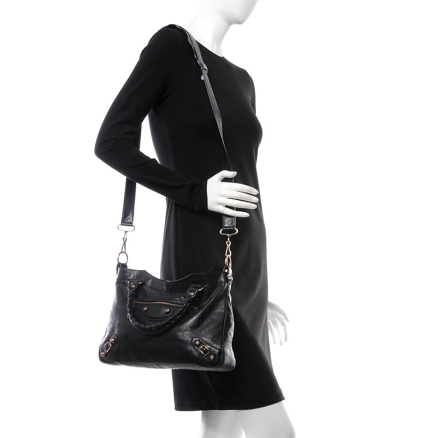 Agneau Giant 12 Rose Gold Hardware Town Black