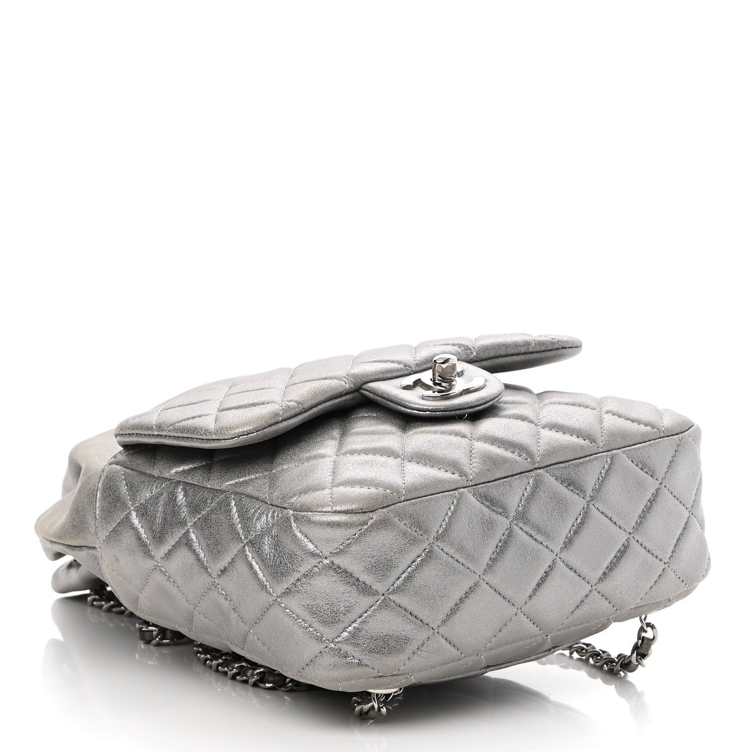 Chanel Metallic Lambskin Quilted Small In Seoul Backpack Dark Silver 4 of 11