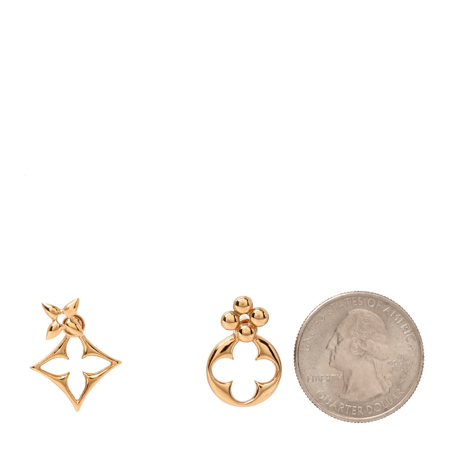 Louis Vuitton Metal LV Flowergram Earrings Gold 2 of 5