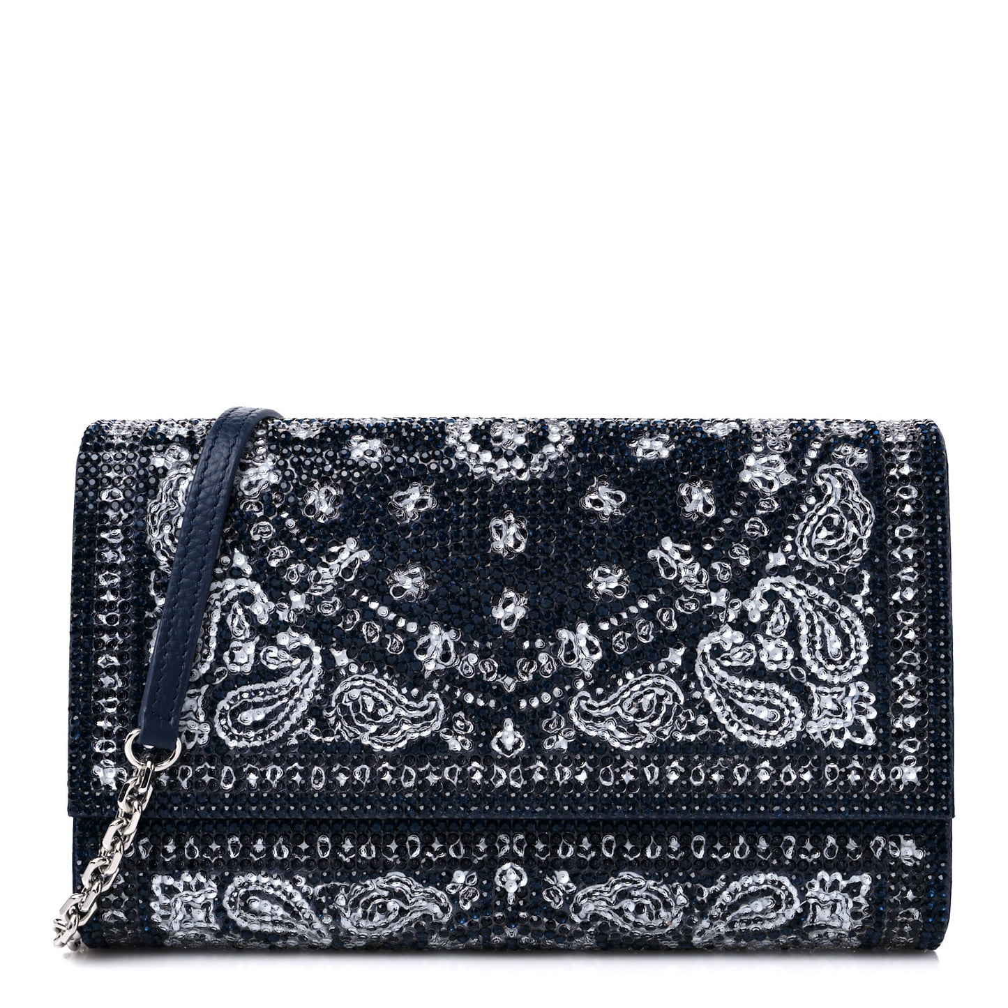 Swarovski Crystal Bandana Clutch Blue White