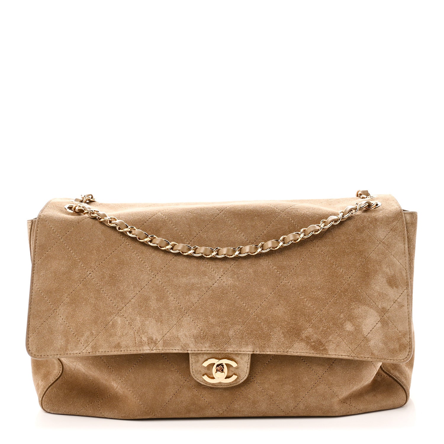Chanel Suede Calfskin Souplissimo Maxi Flap Dark Beige 1 of 10
