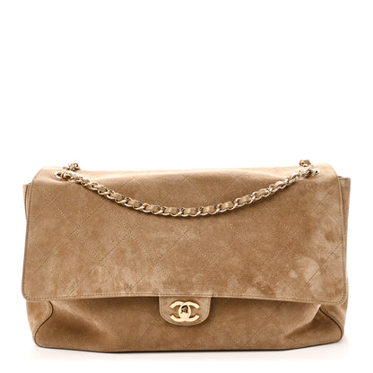 Chanel Suede Calfskin Souplissimo Maxi Flap Dark Beige 1 of 10