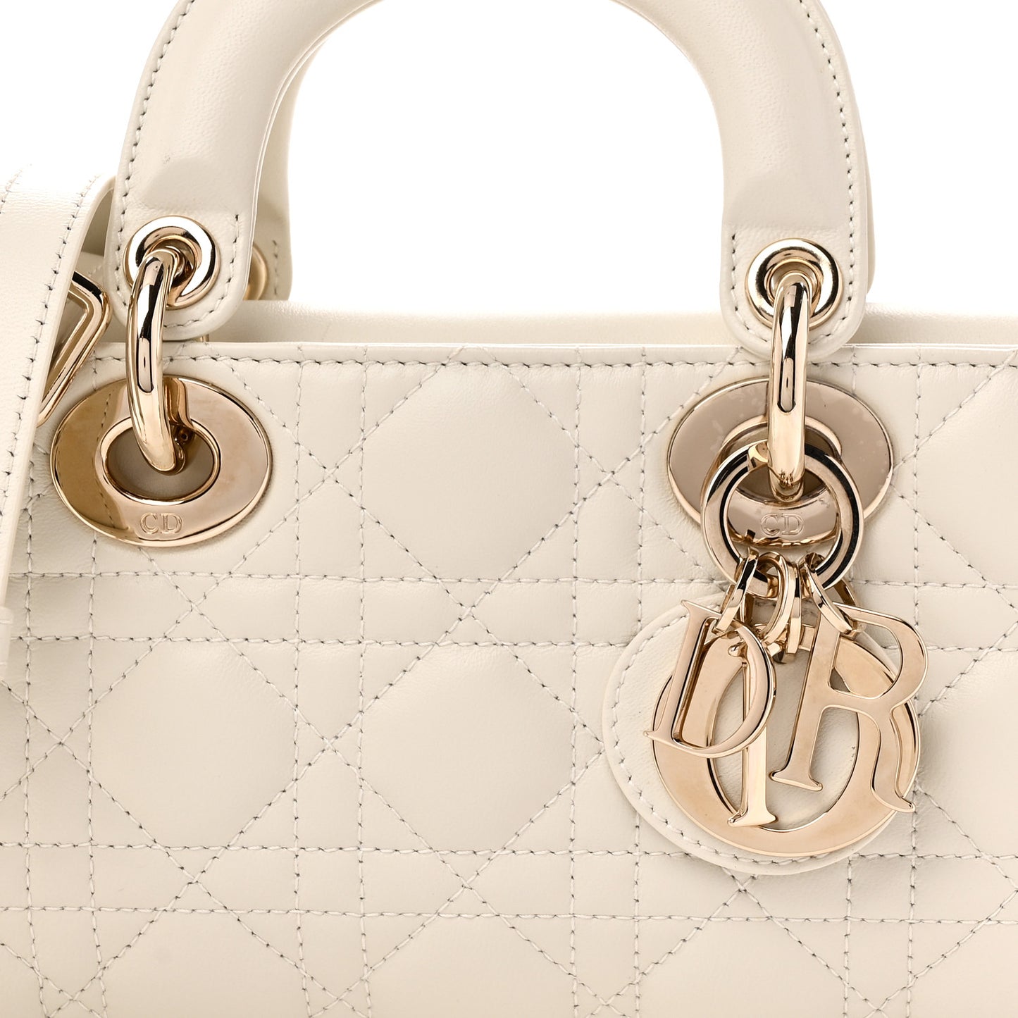Lambskin Cannage Small Lady D-Joy Latte