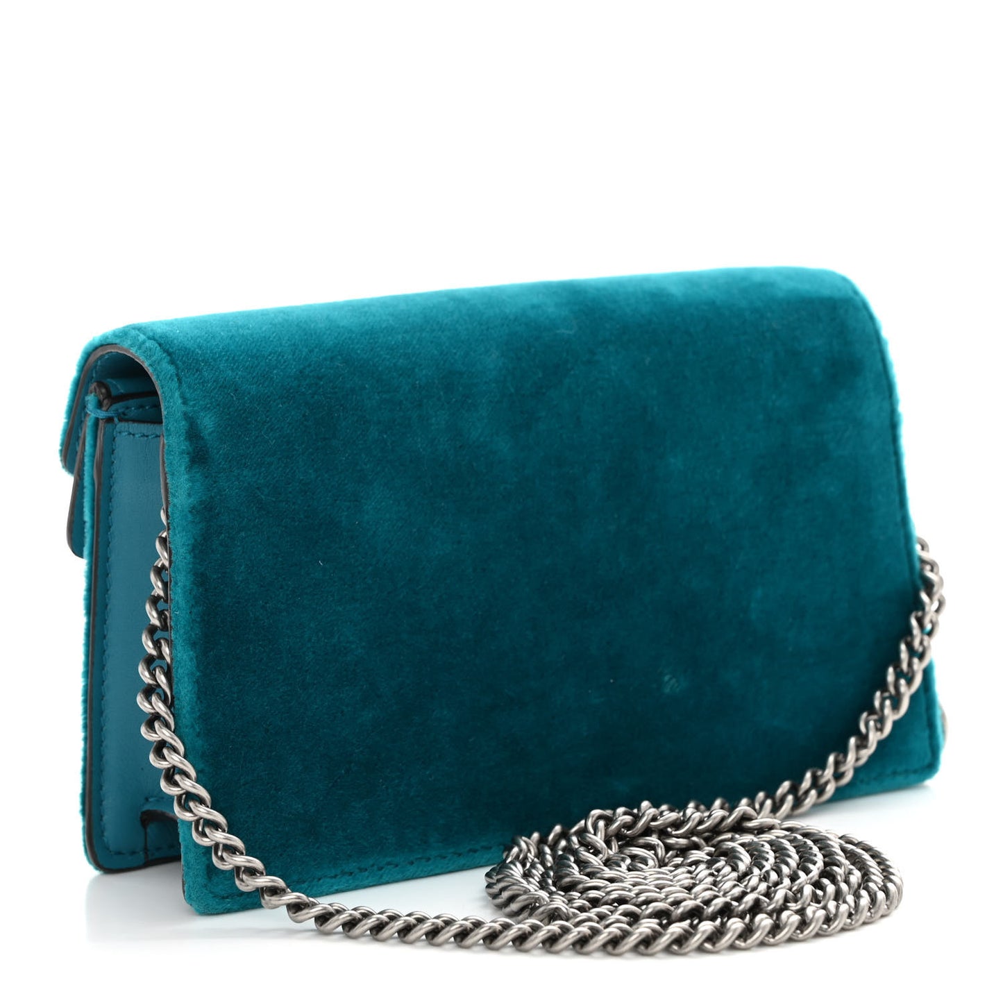Velvet Super Mini Dionysus Shoulder Bag Pavone Cyan
