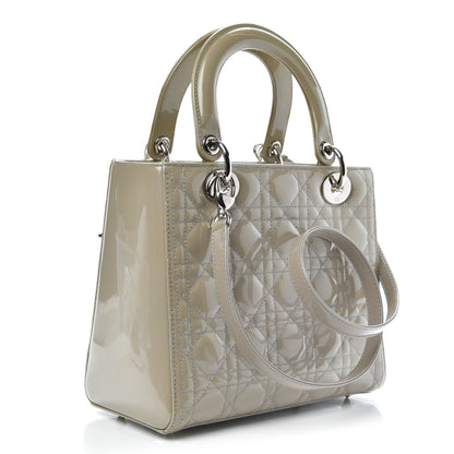 Christian Dior Patent Cannage Medium Lady Dior Grey 3 of 11