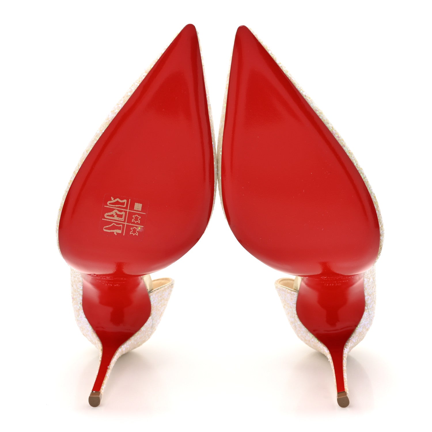 Christian Louboutin Glitter Iriza 100 Pumps 38.5 White 6 of 8