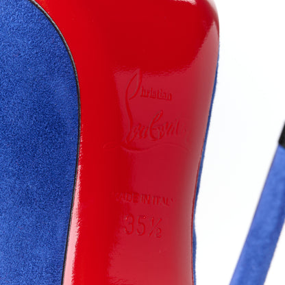 Christian Louboutin Veau Velours Pigalle Follies 100 Pumps 35.5 Atlantic 8 of 11