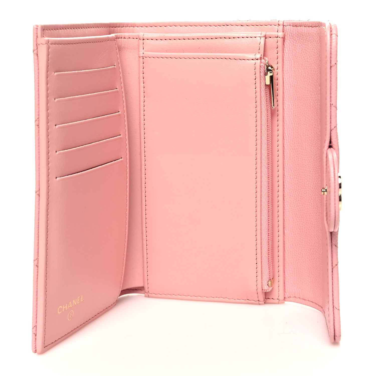 Chanel Caviar Quilted Medium Flap Wallet Pink 5 of 11