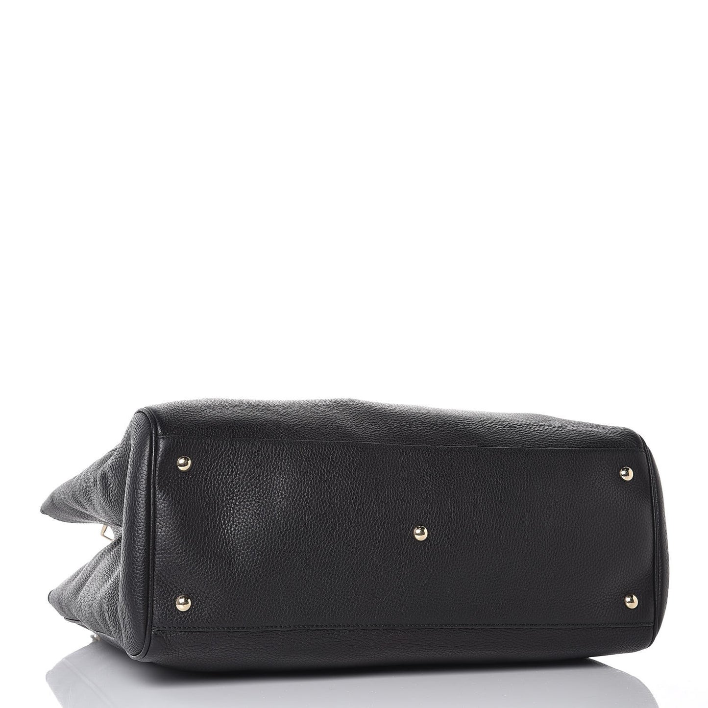 Calfskin Large Bamboo Shopper Tote Black