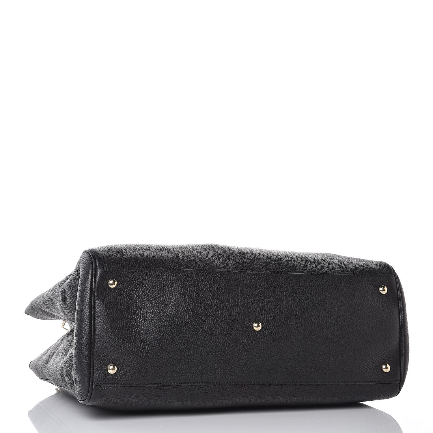 Gucci Calfskin Large Bamboo Shopper Tote Black 4 of 9
